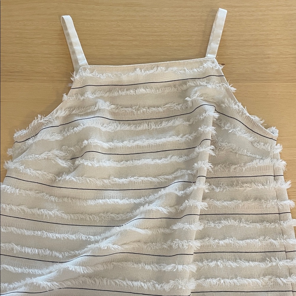 Maeve Cream and White Textured Tank Top